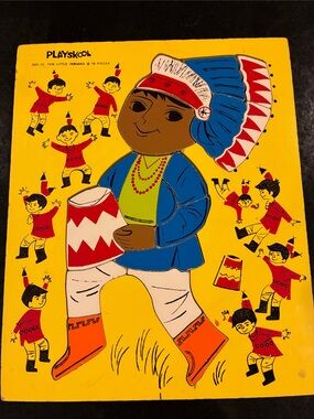 Vintage Playskool Ten Little Indians Wooden Puzzle 1970’s